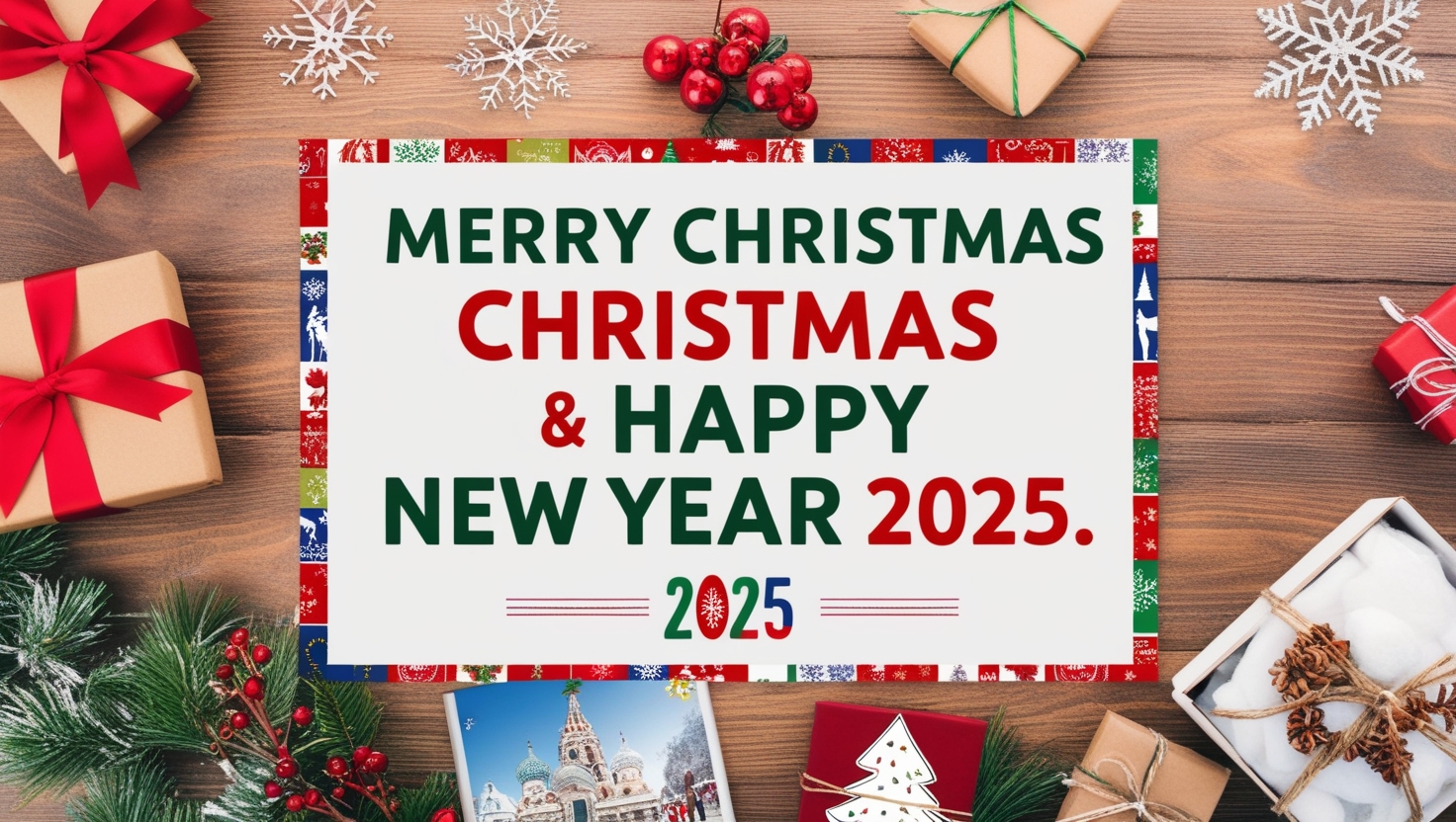 Merry Christmas Happy New Year 2025 HD Wallpapers Download free New4All