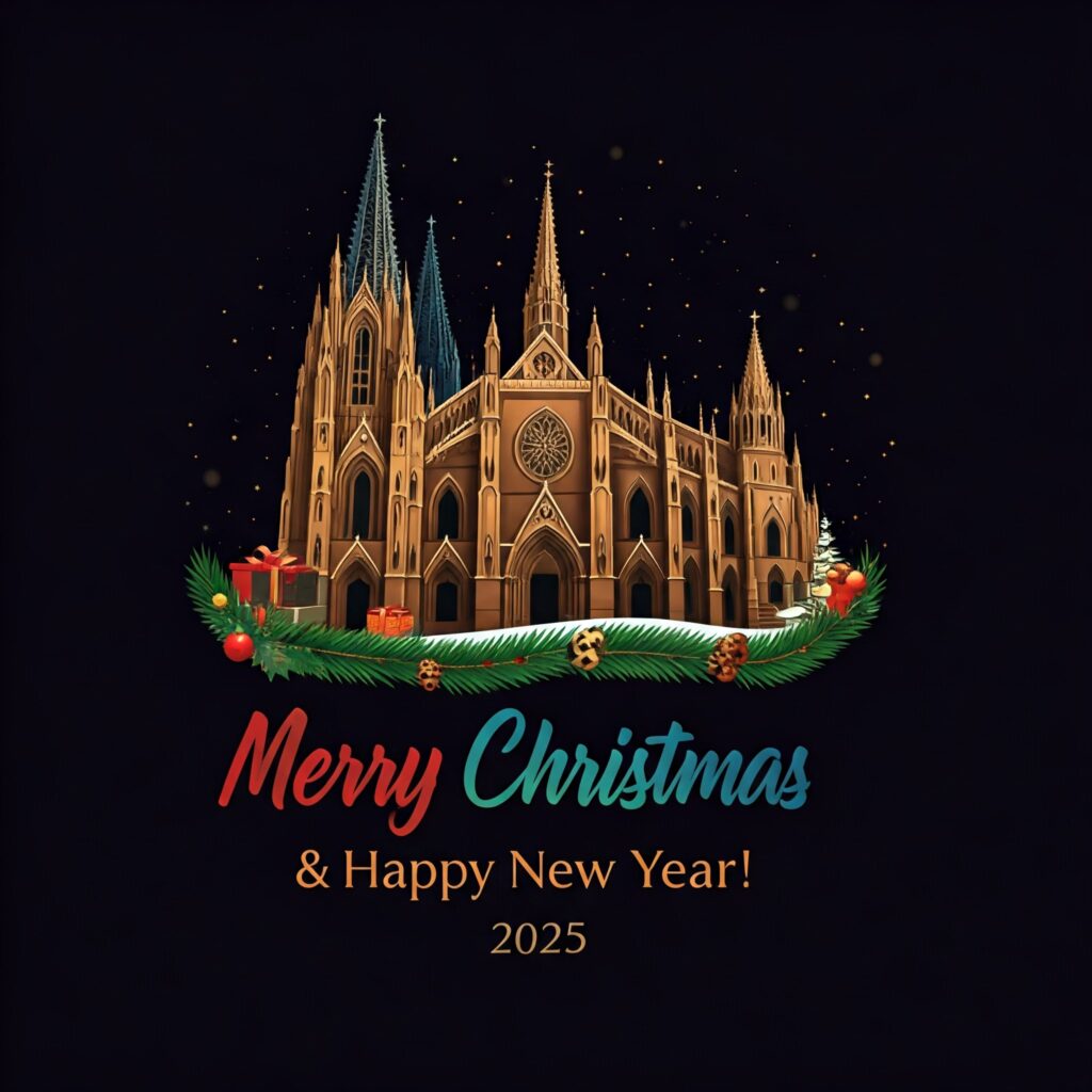 Merry Christmas Happy New Year 2025 Vectors