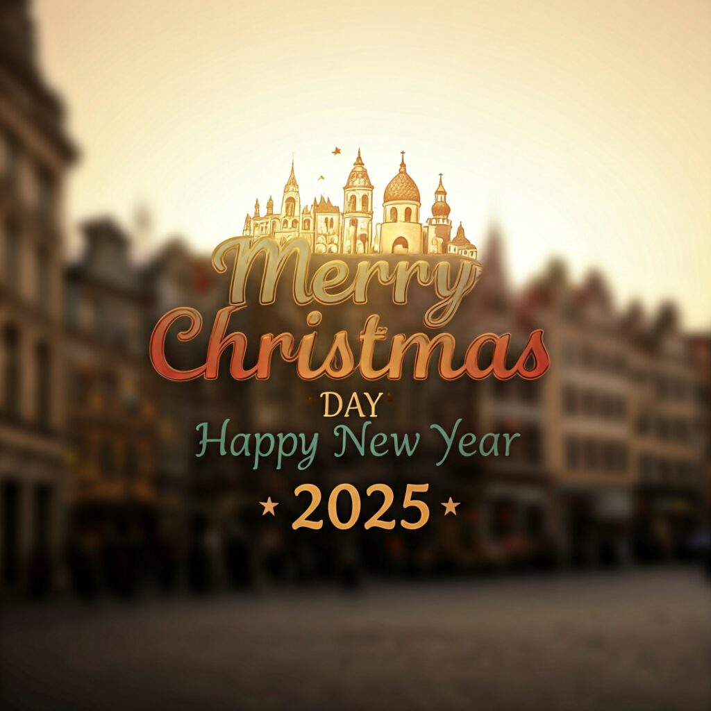 Merry Christmas Happy New Year 2025 royalty free images