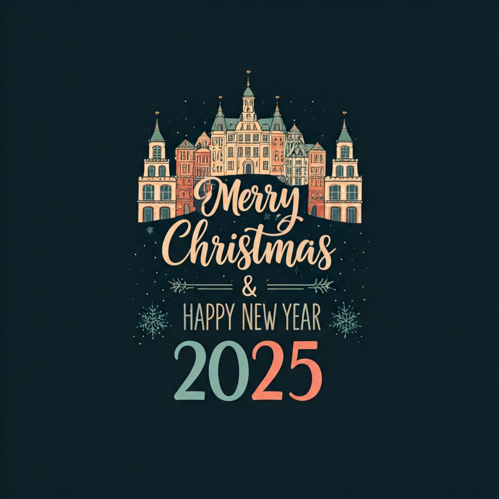 Merry Christmas and New Year 2025 HD image