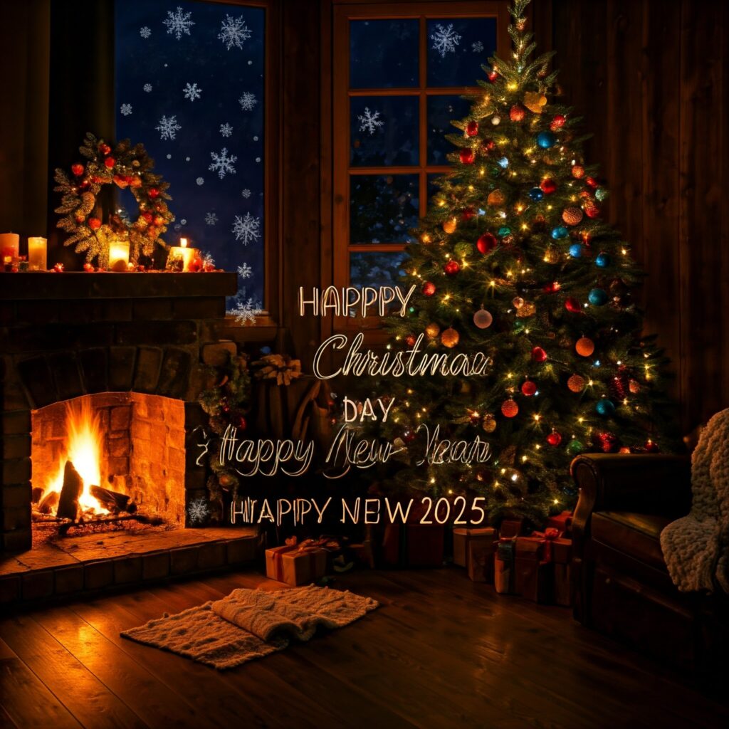 Merry Christmas and New Year 2025 HD wallpaper