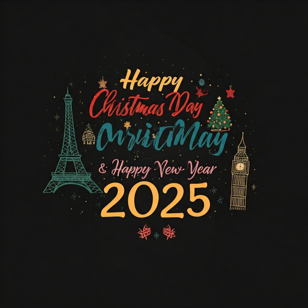 Merry christmas and happy new year 2025 png