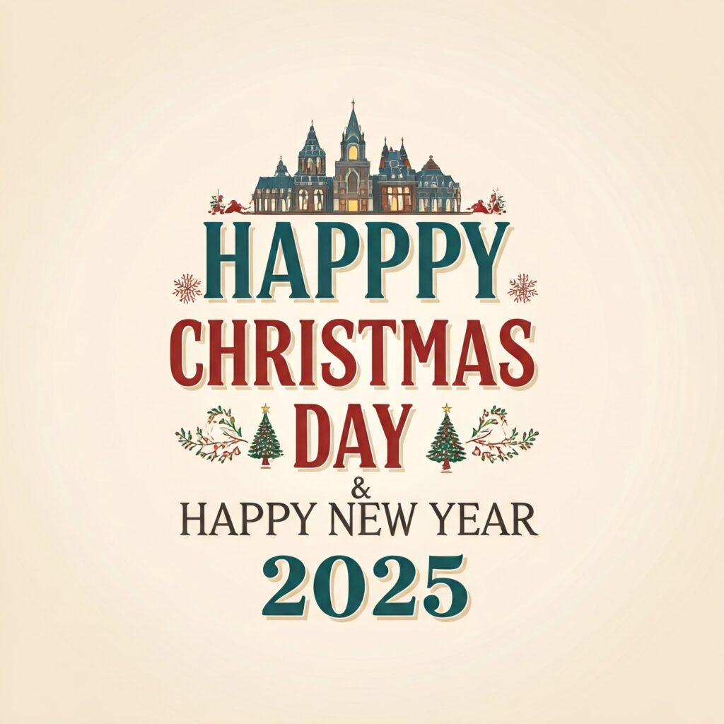 Merry Christmas and happy new year 2025 wishes ideas