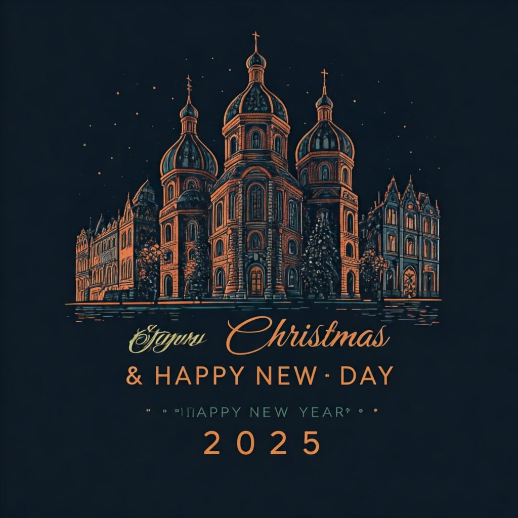 Merry christmas happy new year design