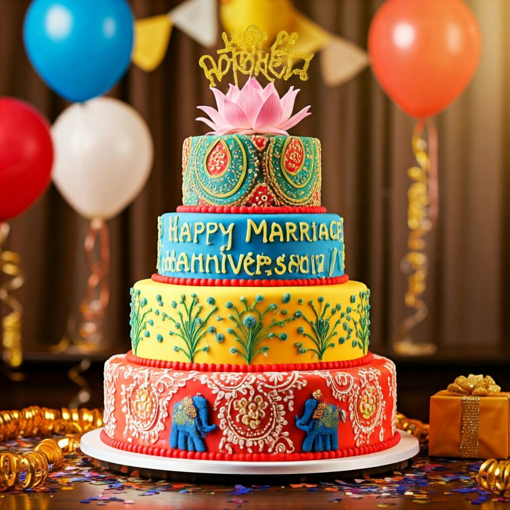 beautiful happy marriage anniversary cake