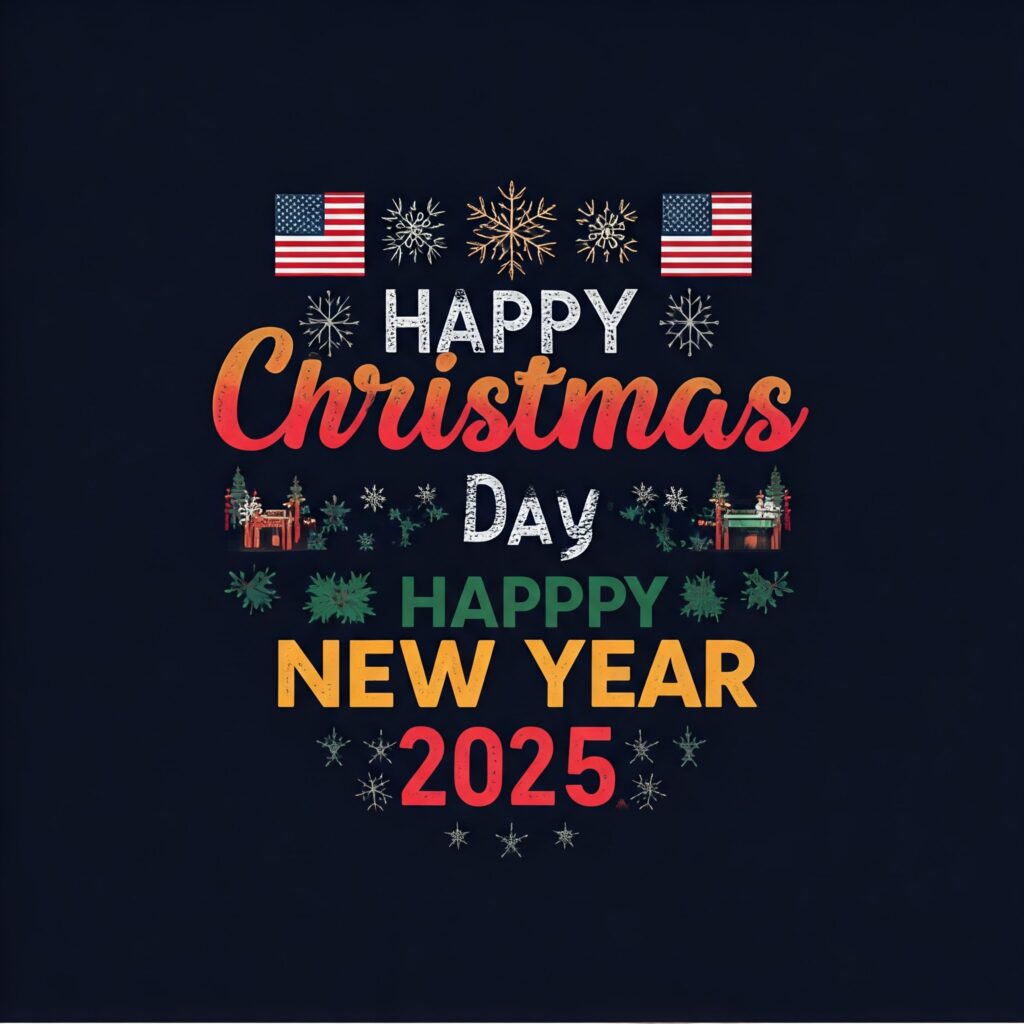 Christmas and happy new year 2025 png