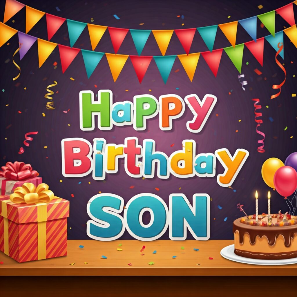 free happy birthday son banner