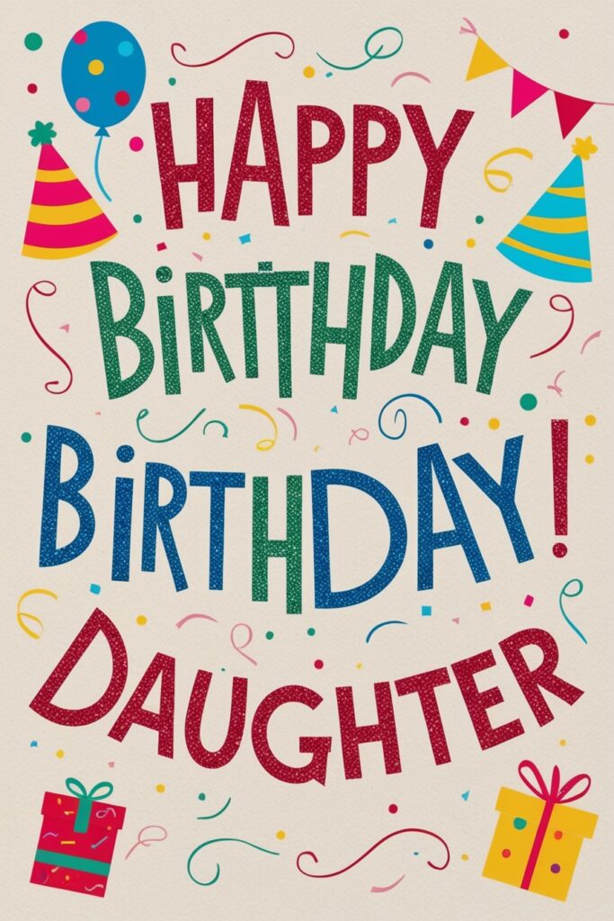 happy birthday daughter wishes card