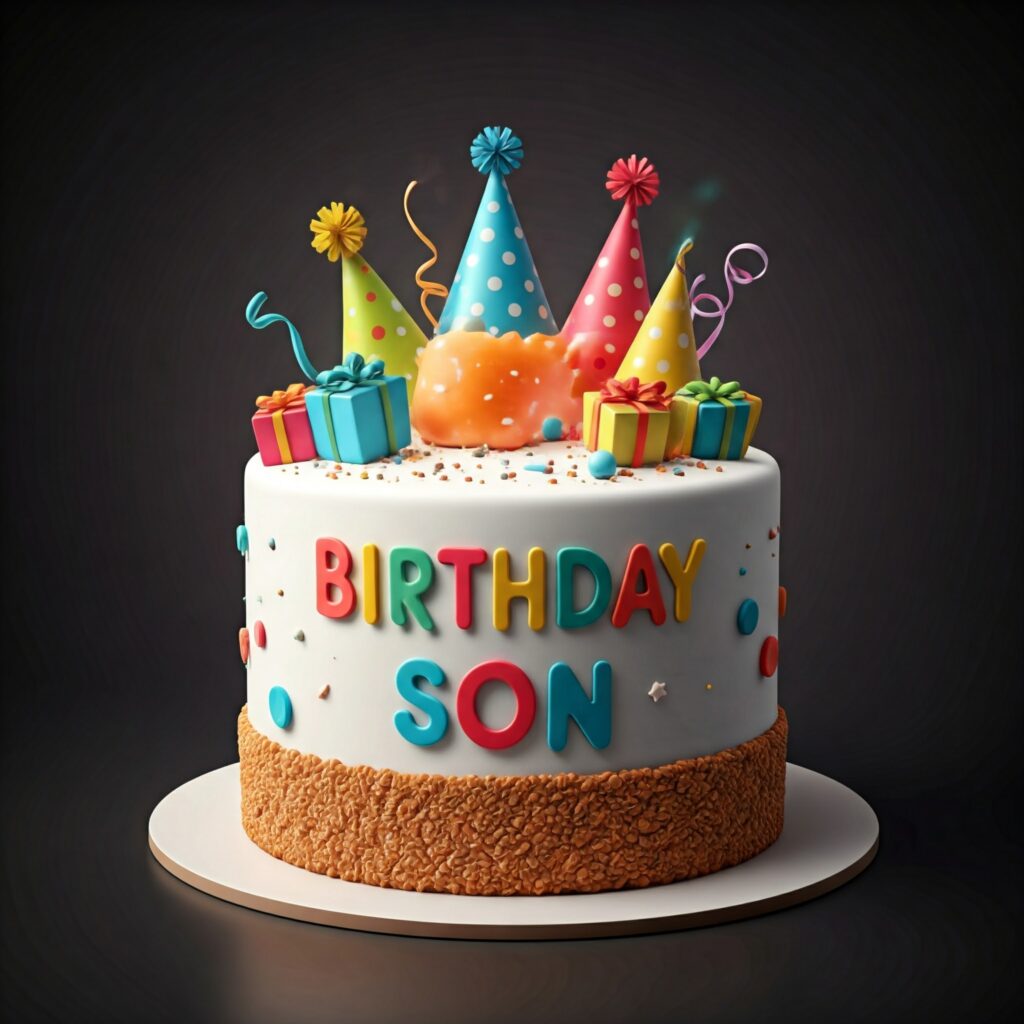 happy birthday son cake design idea