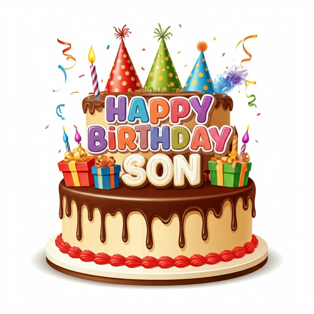 happy birthday son cake topper free images