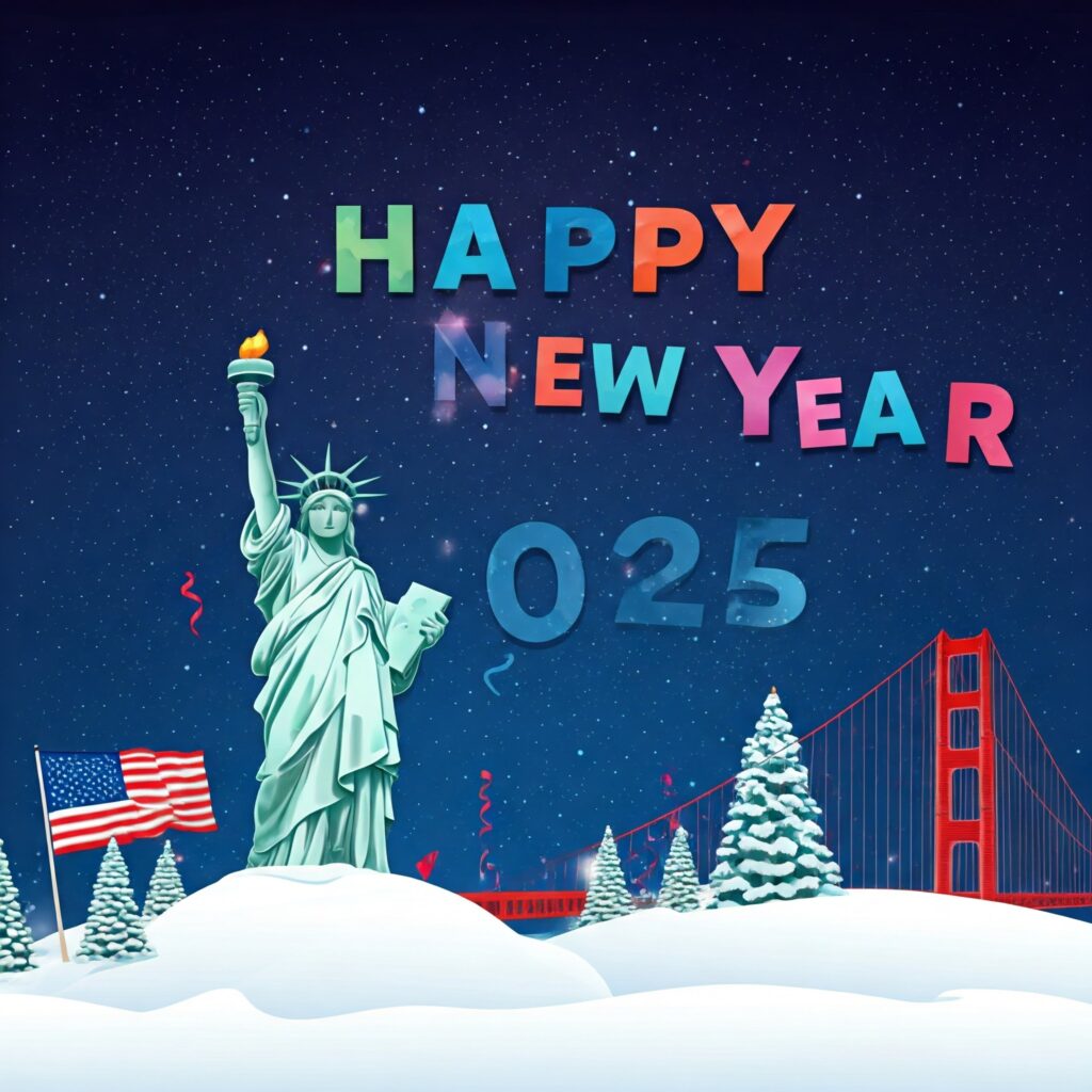 happy new year 2025 greeting card free download